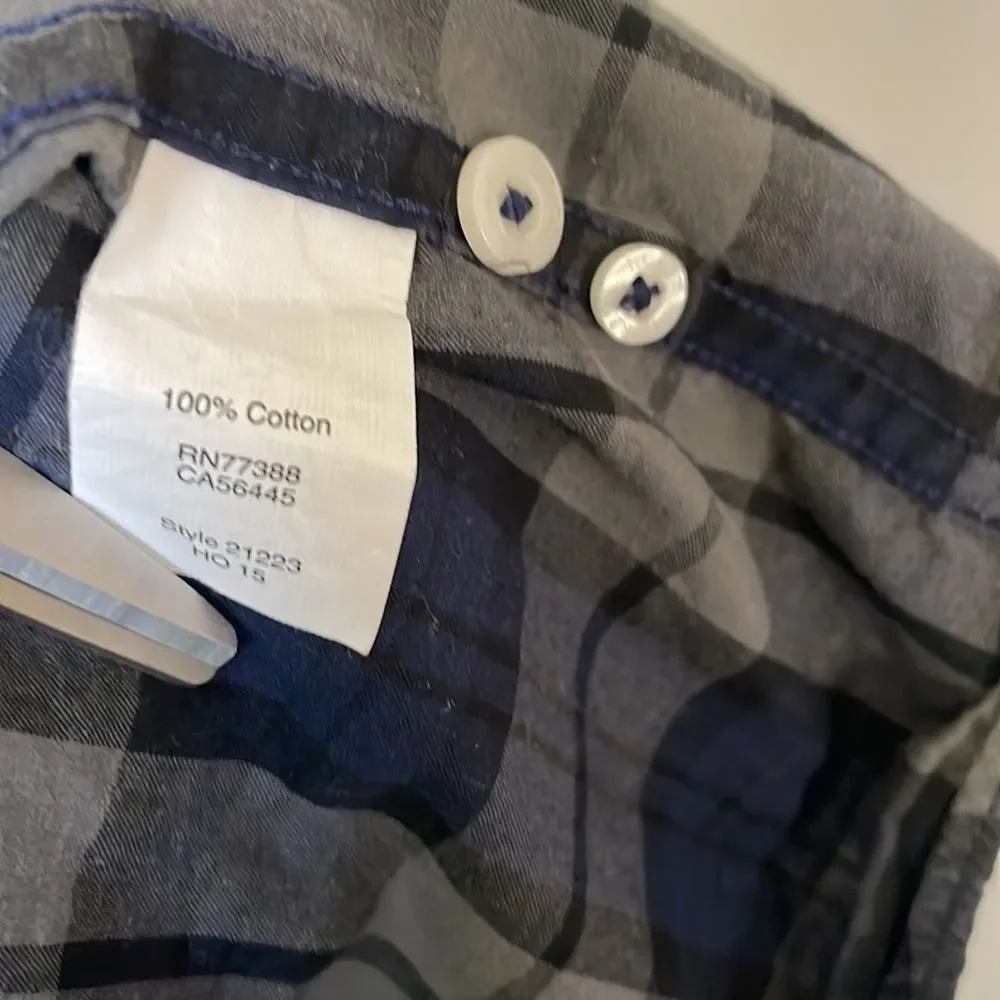 J. Crew Mens 💯 cotton button down slim fit size xl Business Blue Plaid Classic